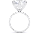 Goldsmiths 18ct White Gold Compass Set 10.25cttw Radiant Lab Grown Diamond Set Shoulder Solitaire Engagement Ring - Ring Size J.5