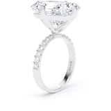 Goldsmiths 18ct White Gold Compass Set 10.25cttw Radiant Lab Grown Diamond Set Shoulder Solitaire Engagement Ring - Ring Size J.5