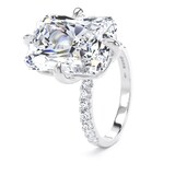 Goldsmiths 18ct White Gold Compass Set 10.25cttw Radiant Lab Grown Diamond Set Shoulder Solitaire Engagement Ring - Ring Size J.5