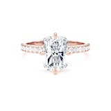Goldsmiths 18ct Rose Gold Compass Set 2.70cttw Radiant Lab Grown Diamond Set Shoulder Solitaire Engagement Ring - Ring Size I.5