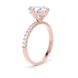 Goldsmiths 18ct Rose Gold Compass Set 2.70cttw Radiant Lab Grown Diamond Set Shoulder Solitaire Engagement Ring - Ring Size I.5