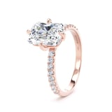 Goldsmiths 18ct Rose Gold Compass Set 2.70cttw Radiant Lab Grown Diamond Set Shoulder Solitaire Engagement Ring - Ring Size I.5