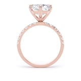 Goldsmiths 18ct Rose Gold Compass Set 5.25cttw Radiant Lab Grown Diamond Set Shoulder Solitaire Engagement Ring - Ring Size W