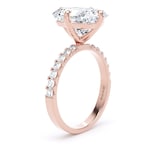 Goldsmiths 18ct Rose Gold Compass Set 5.25cttw Radiant Lab Grown Diamond Set Shoulder Solitaire Engagement Ring - Ring Size W