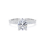 Goldsmiths Platinum 1.70cttw Elongated Cushion Cut Lab Grown Diamond Set Shoulder Solitaire Engagement Ring - Ring Size R