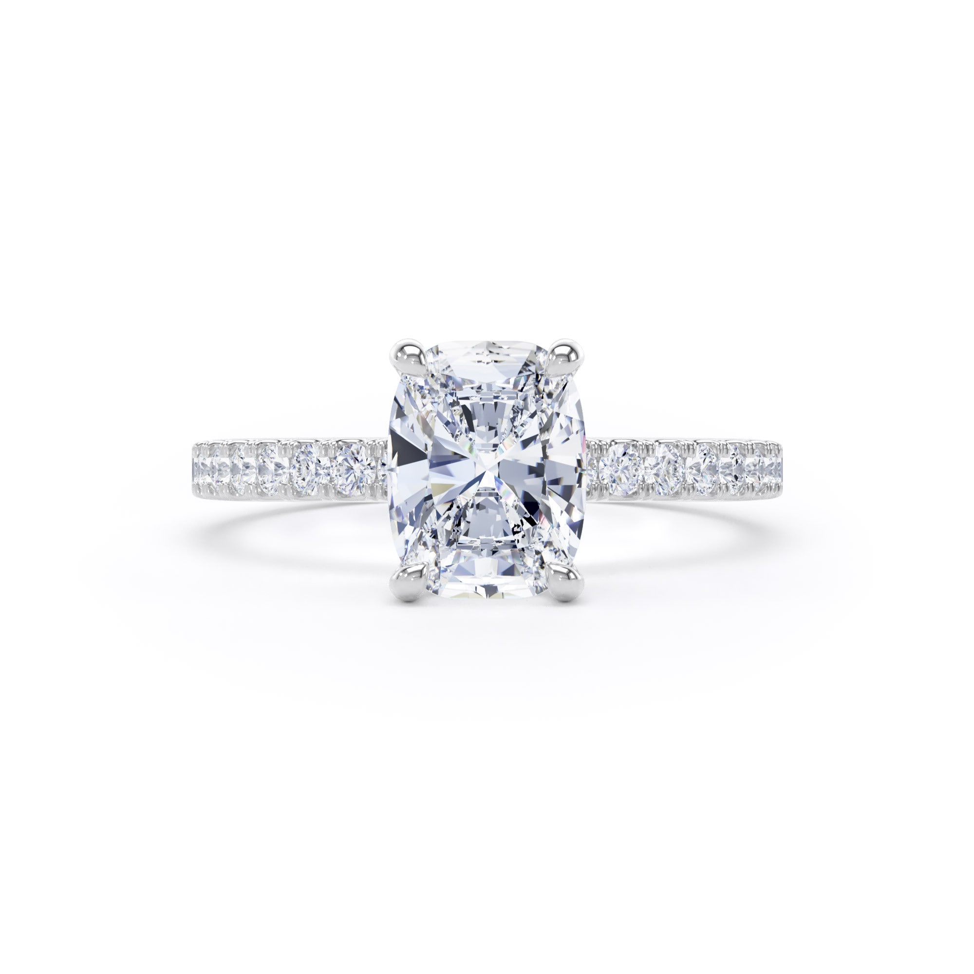 Goldsmiths Platinum 1.70cttw Elongated Cushion Cut Lab Grown Diamond Set Shoulder Solitaire Engagement Ring - Ring Size V.5 Goldsmiths Platinum 1.70cttw Elongated Cushion Cut Lab Grown Diamond Set Shoulder Solitaire Engagement Ring - Ring Size V.5