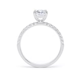 Goldsmiths Platinum 1.70cttw Elongated Cushion Cut Lab Grown Diamond Set Shoulder Solitaire Engagement Ring - Ring Size R