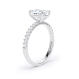Goldsmiths Platinum 1.70cttw Elongated Cushion Cut Lab Grown Diamond Set Shoulder Solitaire Engagement Ring - Ring Size R