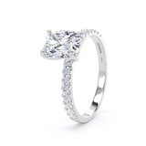 Goldsmiths Platinum 1.70cttw Elongated Cushion Cut Lab Grown Diamond Set Shoulder Solitaire Engagement Ring - Ring Size R