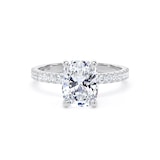 Goldsmiths Platinum 2.20cttw Elongated Cushion Cut Lab Grown Diamond Set Shoulder Solitaire Engagement Ring - Ring Size K.5