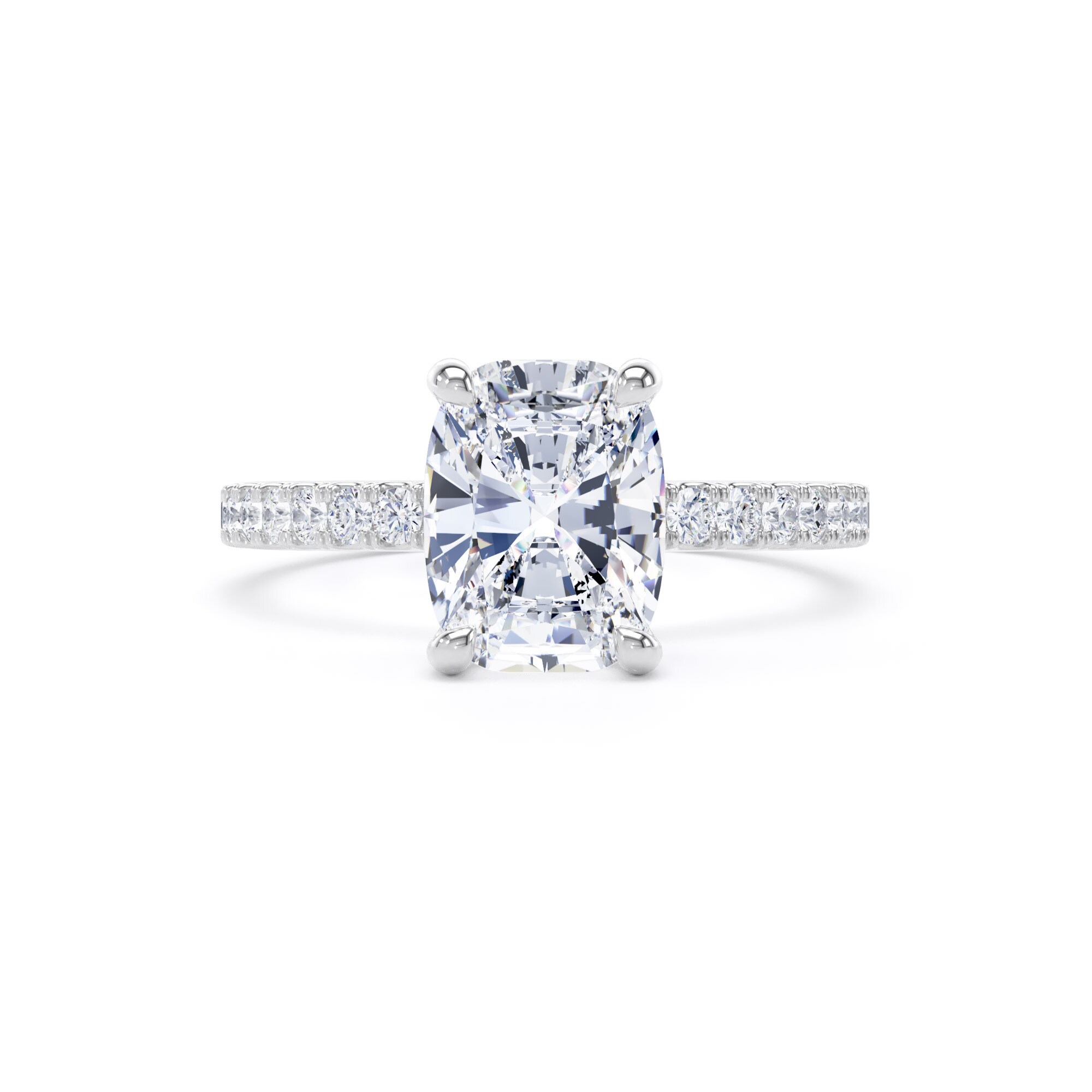 Goldsmiths Platinum 2.20cttw Elongated Cushion Cut Lab Grown Diamond Set Shoulder Solitaire Engagement Ring - Ring Size R.5 Goldsmiths Platinum 2.20cttw Elongated Cushion Cut Lab Grown Diamond Set Shoulder Solitaire Engagement Ring - Ring Size R.5