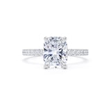 Goldsmiths Platinum 2.20cttw Elongated Cushion Cut Lab Grown Diamond Set Shoulder Solitaire Engagement Ring - Ring Size K.5