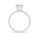 Goldsmiths Platinum 2.20cttw Elongated Cushion Cut Lab Grown Diamond Set Shoulder Solitaire Engagement Ring - Ring Size K.5