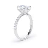 Goldsmiths Platinum 2.20cttw Elongated Cushion Cut Lab Grown Diamond Set Shoulder Solitaire Engagement Ring - Ring Size K.5