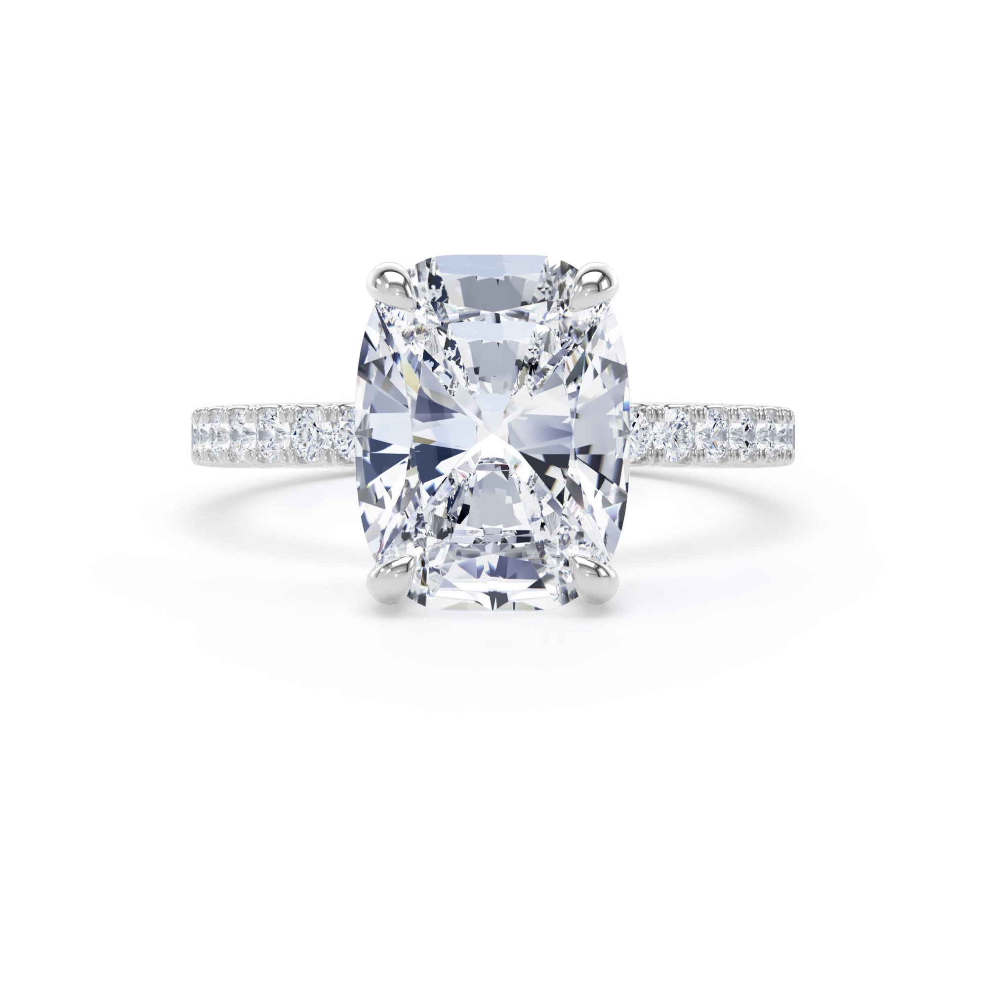 Goldsmiths Platinum 4.25cttw Elongated Cushion Cut Lab Grown Diamond Set Shoulder Solitaire Engagement Ring - Ring Size X Goldsmiths Platinum 4.25cttw Elongated Cushion Cut Lab Grown Diamond Set Shoulder Solitaire Engagement Ring - Ring Size X