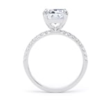 Goldsmiths Platinum 4.25cttw Elongated Cushion Cut Lab Grown Diamond Set Shoulder Solitaire Engagement Ring - Ring Size P