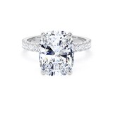 Goldsmiths Platinum 5.25cttw Elongated Cushion Cut Lab Grown Diamond Set Shoulder Solitaire Engagement Ring - Ring Size U