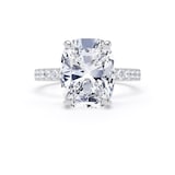 Goldsmiths Platinum 5.25cttw Elongated Cushion Cut Lab Grown Diamond Set Shoulder Solitaire Engagement Ring - Ring Size U
