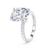 Goldsmiths Platinum 5.25cttw Elongated Cushion Cut Lab Grown Diamond Set Shoulder Solitaire Engagement Ring - Ring Size U