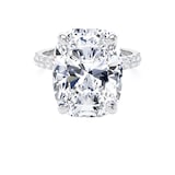 Goldsmiths Platinum 10.25cttw Elongated Cushion Cut Lab Grown Diamond Set Shoulder Solitaire Engagement Ring - Ring Size J.5