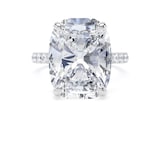 Goldsmiths Platinum 10.25cttw Elongated Cushion Cut Lab Grown Diamond Set Shoulder Solitaire Engagement Ring - Ring Size J.5