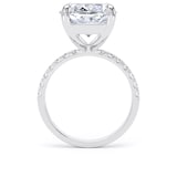 Goldsmiths Platinum 10.25cttw Elongated Cushion Cut Lab Grown Diamond Set Shoulder Solitaire Engagement Ring - Ring Size J.5