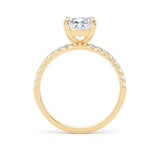 Goldsmiths 18ct Yellow Gold 2.70cttw Elongated Cushion Cut Lab Grown Diamond Set Shoulder Solitaire Engagement Ring - Ring Size U