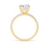 Goldsmiths 18ct Yellow Gold 3.25cttw Elongated Cushion Cut Lab Grown Diamond Set Shoulder Solitaire Engagement Ring - Ring Size O.5