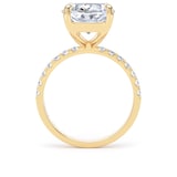 Goldsmiths 18ct Yellow Gold 7.25cttw Elongated Cushion Cut Lab Grown Diamond Set Shoulder Solitaire Engagement Ring - Ring Size L
