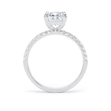 Goldsmiths 18ct White Gold 2.70cttw Elongated Cushion Cut Lab Grown Diamond Set Shoulder Solitaire Engagement Ring - Ring Size U.5