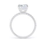 Goldsmiths 18ct White Gold 3.25cttw Elongated Cushion Cut Lab Grown Diamond Set Shoulder Solitaire Engagement Ring - Ring Size F