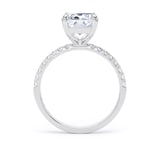 Goldsmiths 18ct White Gold 4.25cttw Elongated Cushion Cut Lab Grown Diamond Set Shoulder Solitaire Engagement Ring - Ring Size V