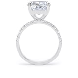 Goldsmiths 18ct White Gold 7.25cttw Elongated Cushion Cut Lab Grown Diamond Set Shoulder Solitaire Engagement Ring - Ring Size F.5