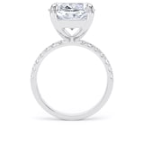 Goldsmiths 18ct White Gold 10.25cttw Elongated Cushion Cut Lab Grown Diamond Set Shoulder Solitaire Engagement Ring - Ring Size X.5