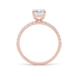 Goldsmiths 18ct Rose Gold 1.70cttw Elongated Cushion Cut Lab Grown Diamond Set Shoulder Solitaire Engagement Ring - Ring Size I.5