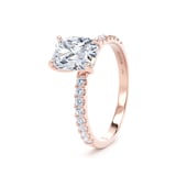 Goldsmiths 18ct Rose Gold 1.70cttw Elongated Cushion Cut Lab Grown Diamond Set Shoulder Solitaire Engagement Ring - Ring Size I.5