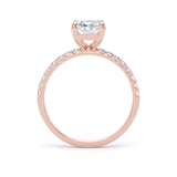 Goldsmiths 18ct Rose Gold 2.20cttw Elongated Cushion Cut Lab Grown Diamond Set Shoulder Solitaire Engagement Ring - Ring Size G.5