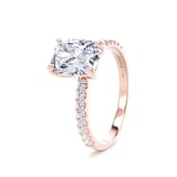 Goldsmiths 18ct Rose Gold 2.20cttw Elongated Cushion Cut Lab Grown Diamond Set Shoulder Solitaire Engagement Ring - Ring Size G.5