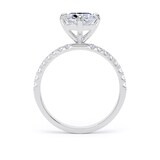 Goldsmiths Platinum Compass Set 2.70cttw Cushion Lab Grown Diamond Set Shoulder Solitaire Engagement Ring - Ring Size X.5