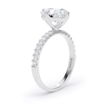 Goldsmiths Platinum Compass Set 2.70cttw Cushion Lab Grown Diamond Set Shoulder Solitaire Engagement Ring - Ring Size X.5