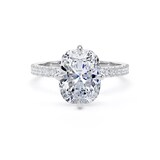 Goldsmiths Platinum Compass Set 3.25cttw Cushion Lab Grown Diamond Set Shoulder Solitaire Engagement Ring - Ring Size N.5