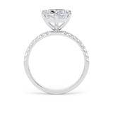 Goldsmiths Platinum Compass Set 3.25cttw Cushion Lab Grown Diamond Set Shoulder Solitaire Engagement Ring - Ring Size N.5