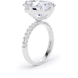 Goldsmiths Platinum Compass Set 10.25cttw Cushion Lab Grown Diamond Set Shoulder Solitaire Engagement Ring - Ring Size H