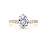 Goldsmiths 18ct Yellow Gold Compass Set 1.70cttw Cushion Lab Grown Diamond Set Shoulder Solitaire Engagement Ring - Ring Size K.5