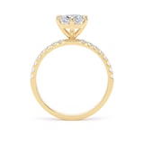 Goldsmiths 18ct Yellow Gold Compass Set 1.70cttw Cushion Lab Grown Diamond Set Shoulder Solitaire Engagement Ring - Ring Size K.5