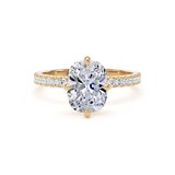Goldsmiths 18ct Yellow Gold Compass Set 2.20cttw Cushion Lab Grown Diamond Set Shoulder Solitaire Engagement Ring - Ring Size T.5