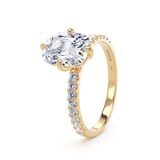 Goldsmiths 18ct Yellow Gold Compass Set 2.20cttw Cushion Lab Grown Diamond Set Shoulder Solitaire Engagement Ring - Ring Size T.5