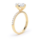 Goldsmiths 18ct Yellow Gold Compass Set 2.70cttw Cushion Lab Grown Diamond Set Shoulder Solitaire Engagement Ring - Ring Size L.5