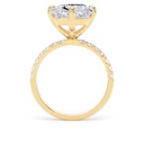 Goldsmiths 18ct Yellow Gold Compass Set 7.25cttw Cushion Lab Grown Diamond Set Shoulder Solitaire Engagement Ring - Ring Size G