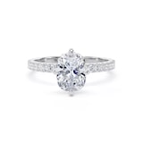 Goldsmiths 18ct White Gold Compass Set 1.70cttw Cushion Lab Grown Diamond Set Shoulder Solitaire Engagement Ring - Ring Size G